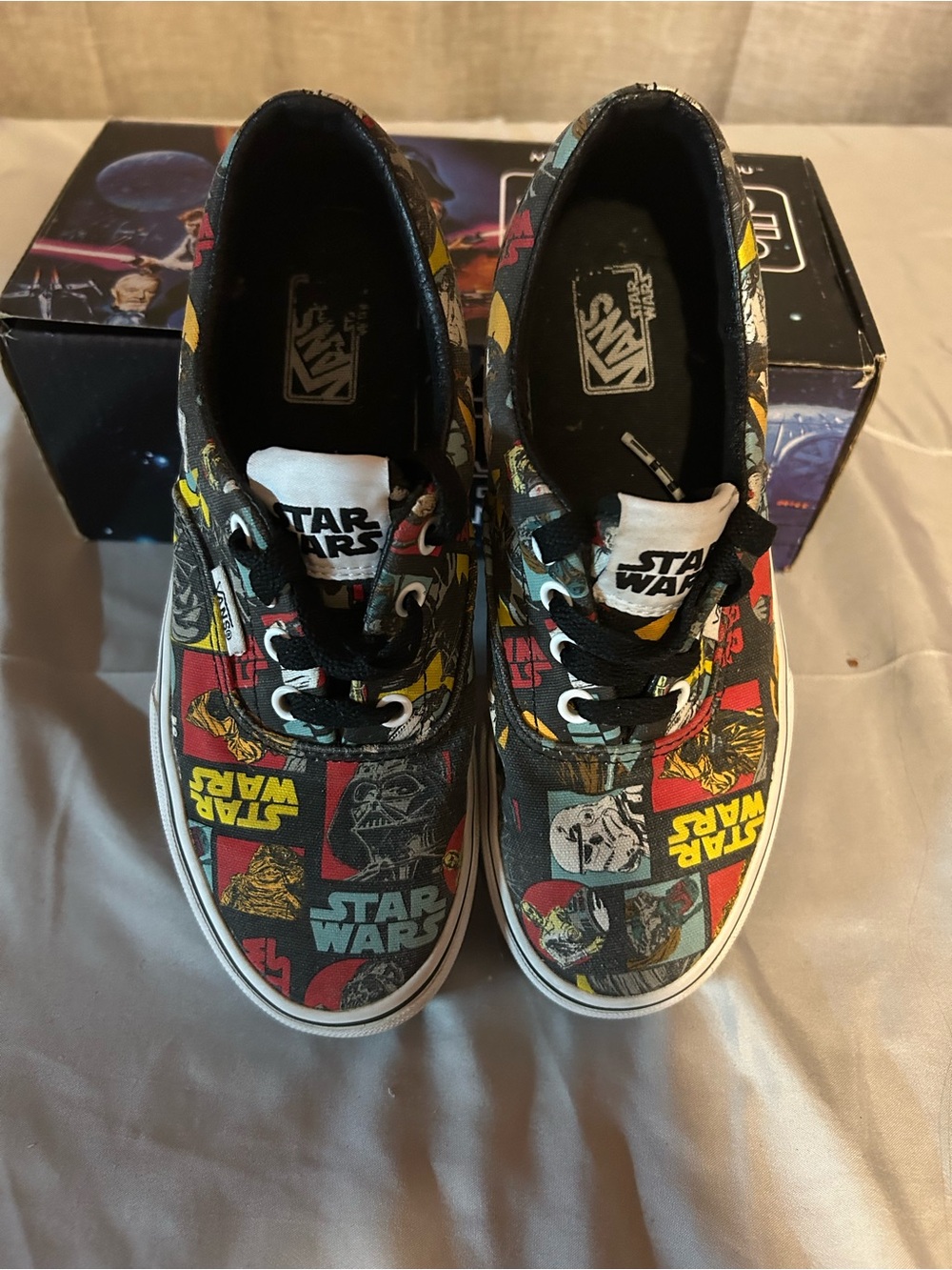 Vans Kids Star Wars Comic Panel Low Top Sneakers - Black, Red, Yellow, Blue